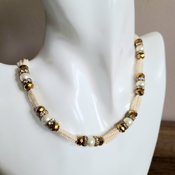 Vintage 1950s necklace/choker with seed pearls. - Picture 3 of 9